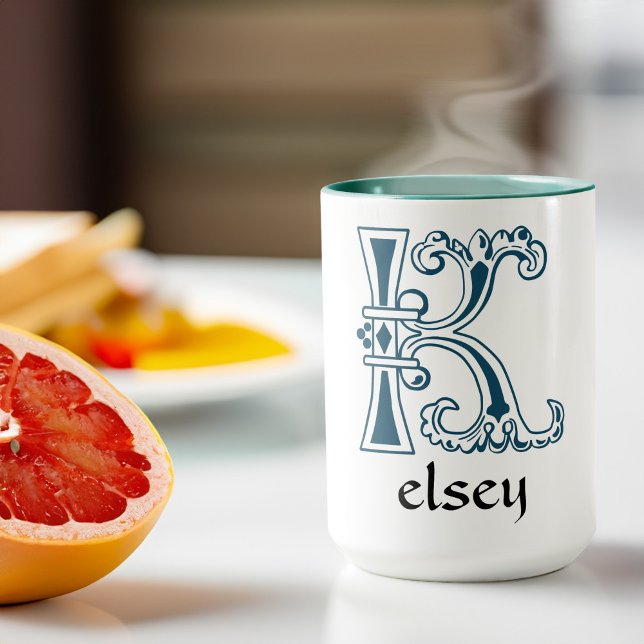 Medieval Botanical Decorative Capital K Mug (Creator Uploaded)