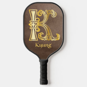 Medieval Botanical Decorative Capital K Pickleball Paddle