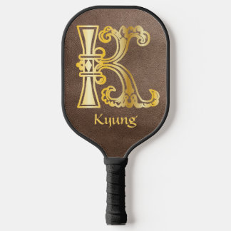 Medieval Botanical Decorative Capital K Pickleball Paddle