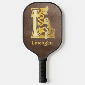 Medieval Botanical Decorative Capital L Pickleball Paddle