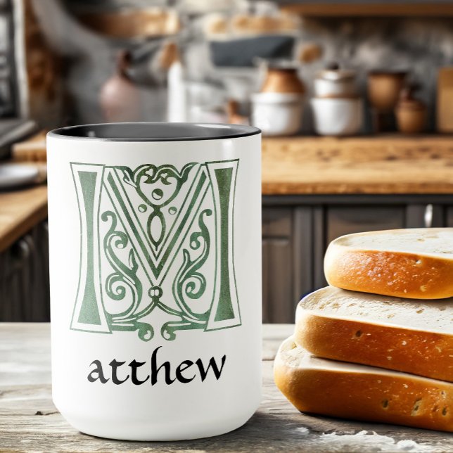 Medieval Botanical Decorative Capital M Mug (Creator Uploaded)