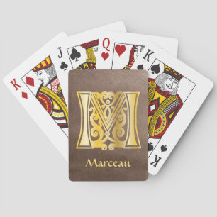 Medieval Botanical Decorative Capital M Playing Cards