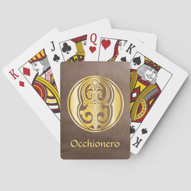 Medieval Botanical Decorative Capital O Playing Cards (Back)