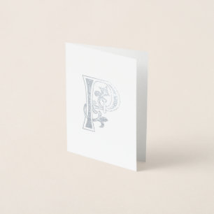 Medieval Botanical Decorative Capital P Foil Card