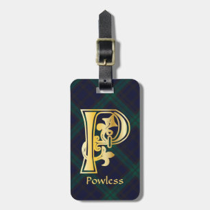 Medieval Botanical Decorative Capital P Luggage Tag