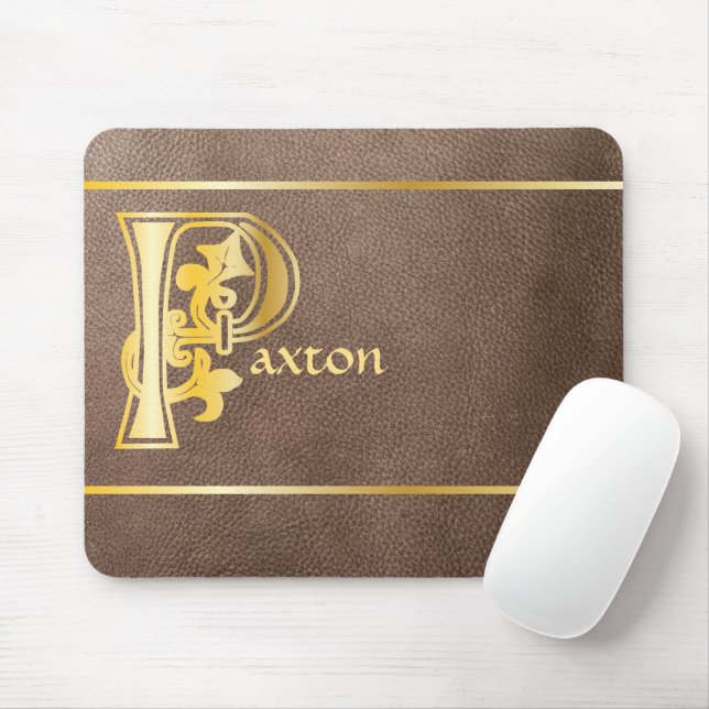 Medieval Botanical Decorative Capital P Mouse Pad (With Mouse)