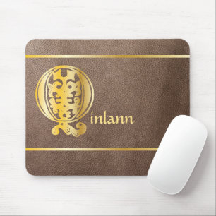 Medieval Botanical Decorative Capital Q Mouse Pad