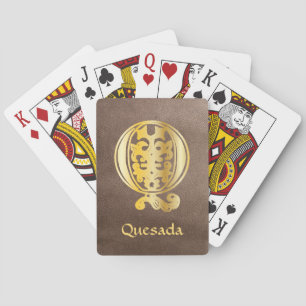 Medieval Botanical Decorative Capital Q Playing Cards