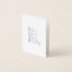 Medieval Botanical Decorative Capital R Foil Card