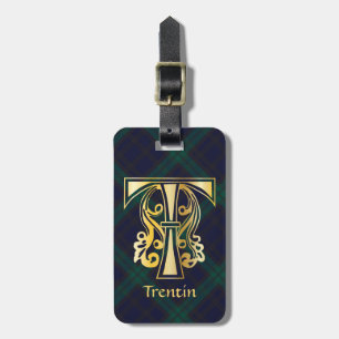 Medieval Botanical Decorative Capital T Luggage Tag
