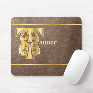 Medieval Botanical Decorative Capital T Mouse Pad