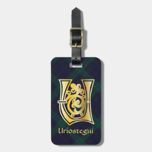 Medieval Botanical Decorative Capital U Luggage Tag