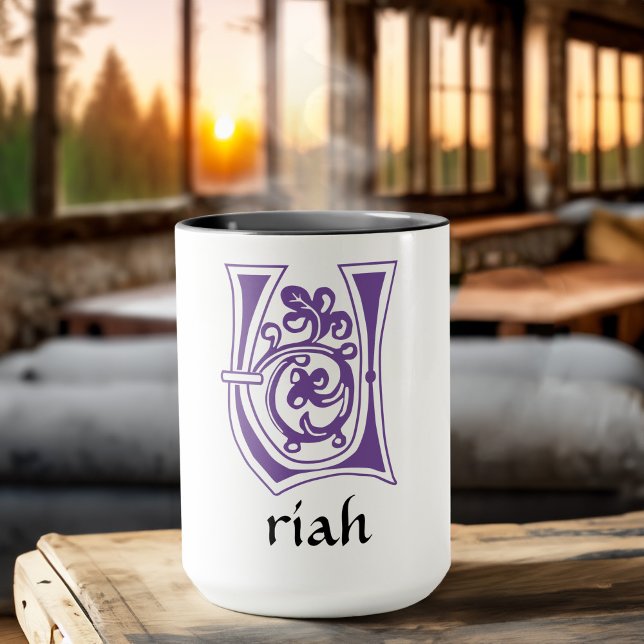 Medieval Botanical Decorative Capital U Mug (Creator Uploaded)