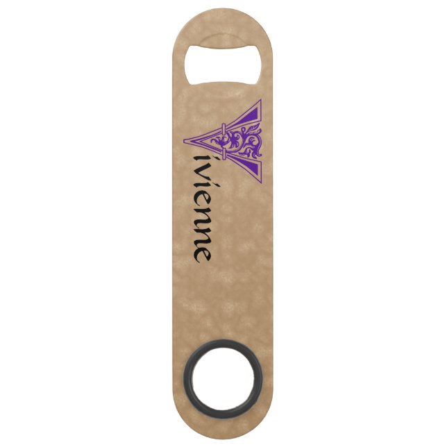 Medieval Botanical Decorative Capital V Bar Key (Front)