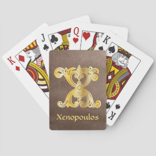 Medieval Botanical Decorative Capital X Playing Cards