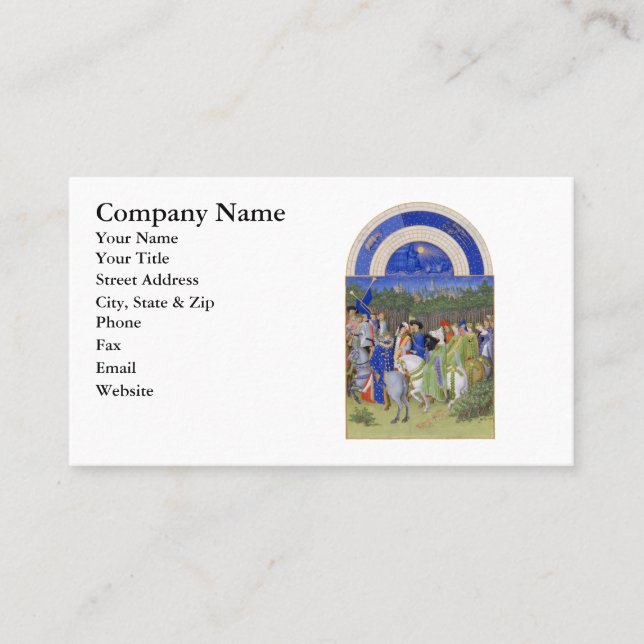 Medieval Calendar May Taurus & Gemini Business Card (Front)