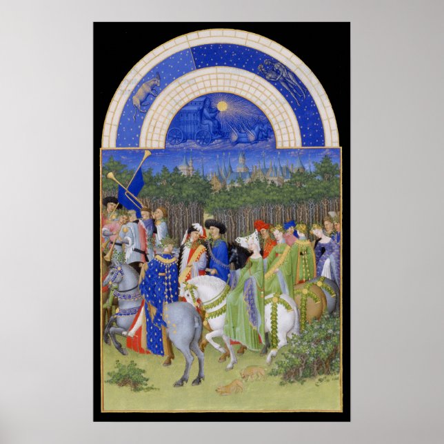 Medieval Calendar May Taurus & Gemini Poster (Front)