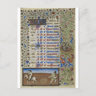 Medieval calendar: October Postcard