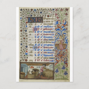Medieval calendar: September Postcard