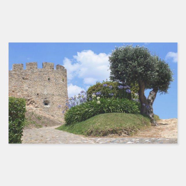 Medieval castle and an olive tree sticker (Front)