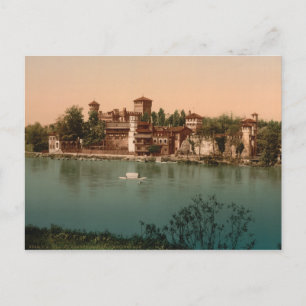 Medieval Castle and Market Town, Turin, Italy Postcard