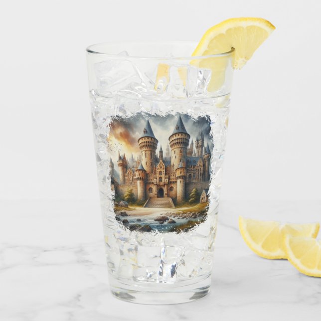 Medieval Castle at Sunset with Atmospheric Skies Glass (Back Ice)