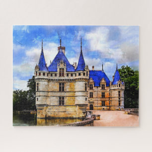 Medieval castle Azay le Rideau, France. Jigsaw Puzzle