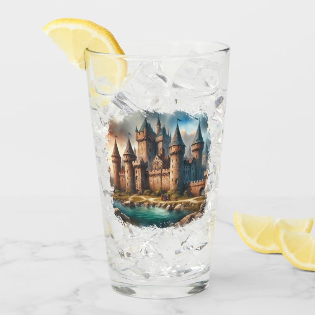 Medieval Castle by a Tranquil River at Sunset Glass (Front Ice)