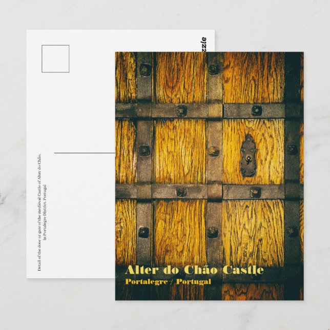 Medieval castle gate close-up postcard (Front/Back)
