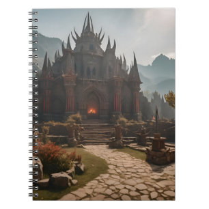 Medieval Castle Mountain Landscape Notebook