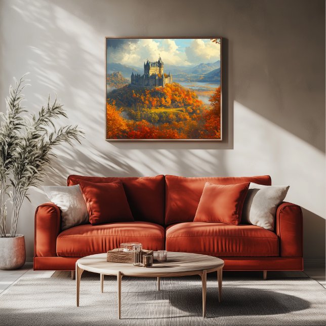 Medieval Castle on a Hill Canvas Print (Castle Artwork)