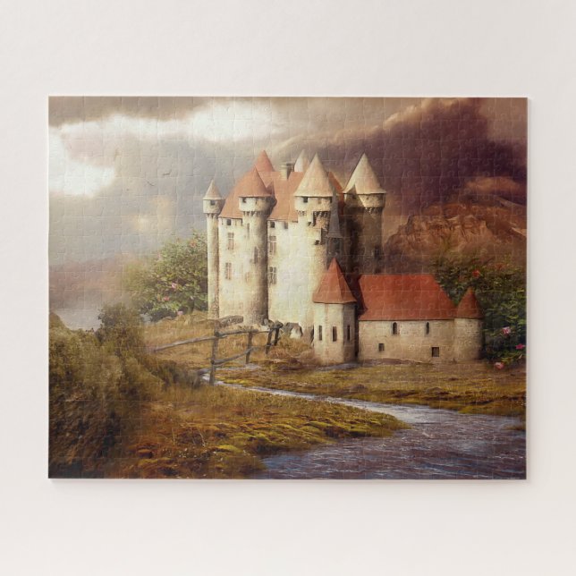 Medieval Castle River Run Jigsaw Puzzle (Horizontal)