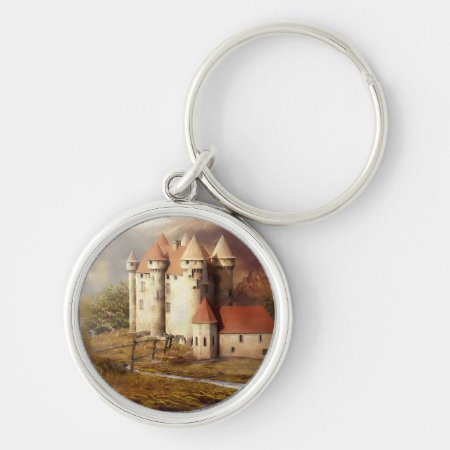 Medieval Castle River Run Keychain (Front)