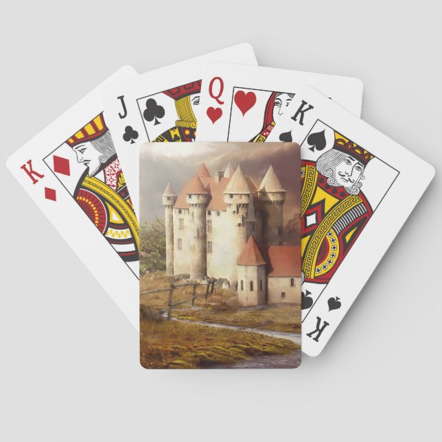 Medieval Castle River Run Playing Cards (Back)