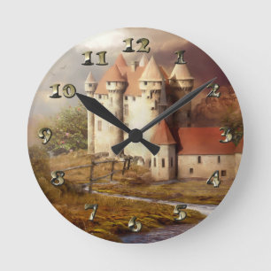 Medieval Castle River Run Round Clock