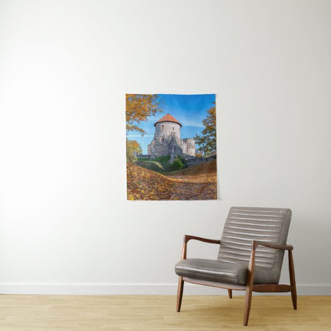 Medieval castle surrounded by forest tapestry (In Situ)