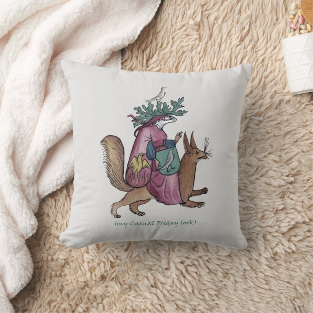 Medieval Casual Friday Throw Pillow (Blanket)