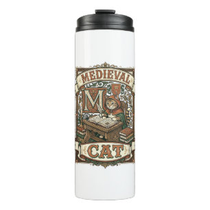 Medieval Cat Cat Medieval Manuscript Vintage Thermal Tumbler