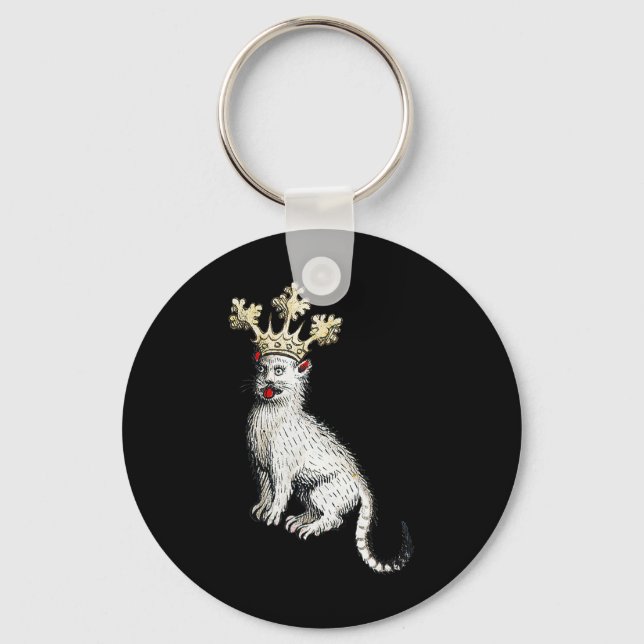 Medieval Cat King Antique Middle Ages Germany  Keychain (Front)