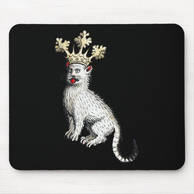 Medieval Cat King Antique Middle Ages Germany  Mouse Pad (Front)