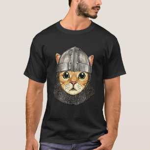 Medieval Cat Knight Warrior Cat Kitten Lover T-Shirt