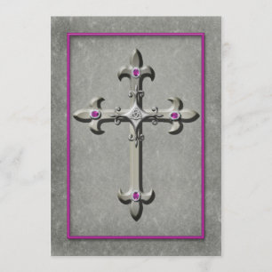 Medieval Celtic Cross Wedding Invitation