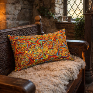 Medieval Celtic Knots Print Lumbar Pillow