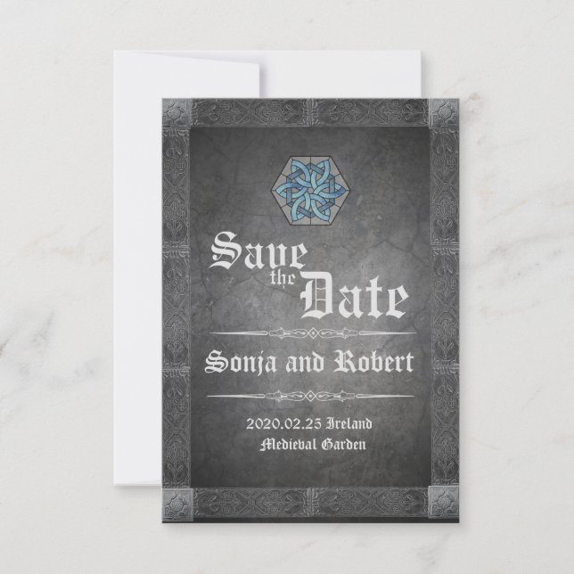 Medieval Celtic Stone Wedding Invitation (Front)