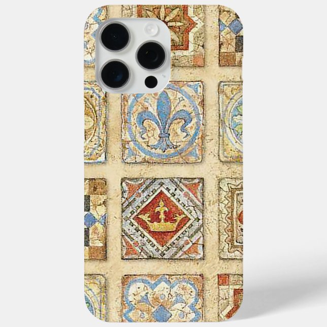 Medieval Ceramic Tile Crowns Fleur De Lis Case-Mate iPhone Case (Back)