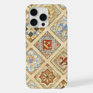 Medieval Ceramic Tile Crowns Fleur De Lis iPhone 15 Pro Max Case