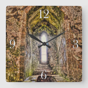 Medieval Chepstow Castle Monmouthshire, Wales, UK Square Wall Clock