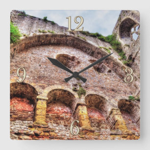 Medieval Chepstow Castle Monmouthshire, Wales, UK Square Wall Clock