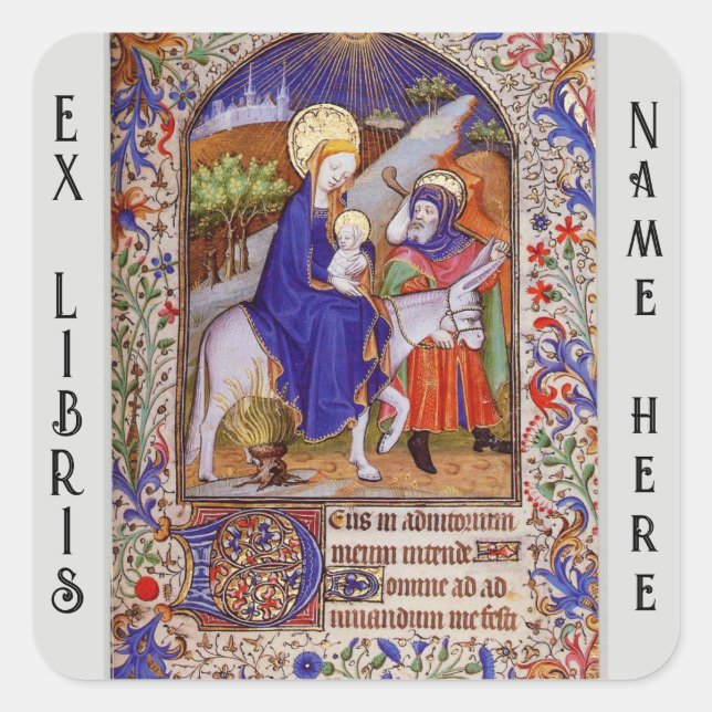 Medieval Christian bookplate Square Sticker (Front)