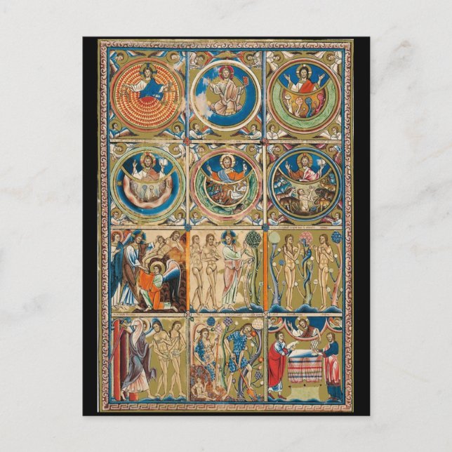 Medieval Christian Illuminated Manuscript  Postcard (Front)